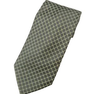 Silk Tie w/Garment Guard Green Diamonds Handmade by Claiborne